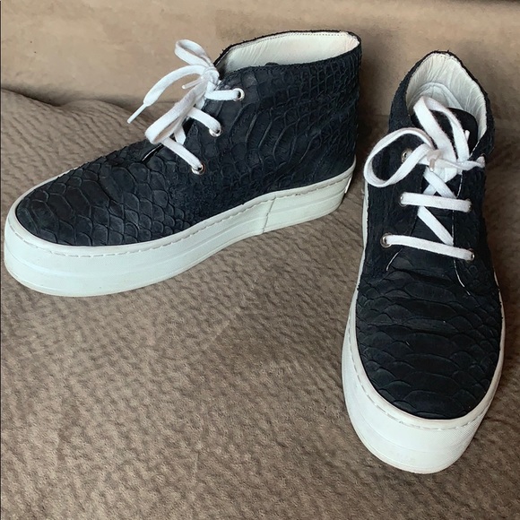 fred segal feet Shoes - Fred Segal feet leather high platform sneaker croc